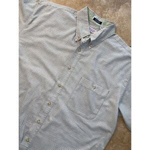 Bugle Boy Shirt Vintage Short Sleeve Button Up‎ Size Large Olive Cotton Twill